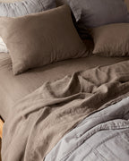 Linen Fitted Sheet (Warm Grey)