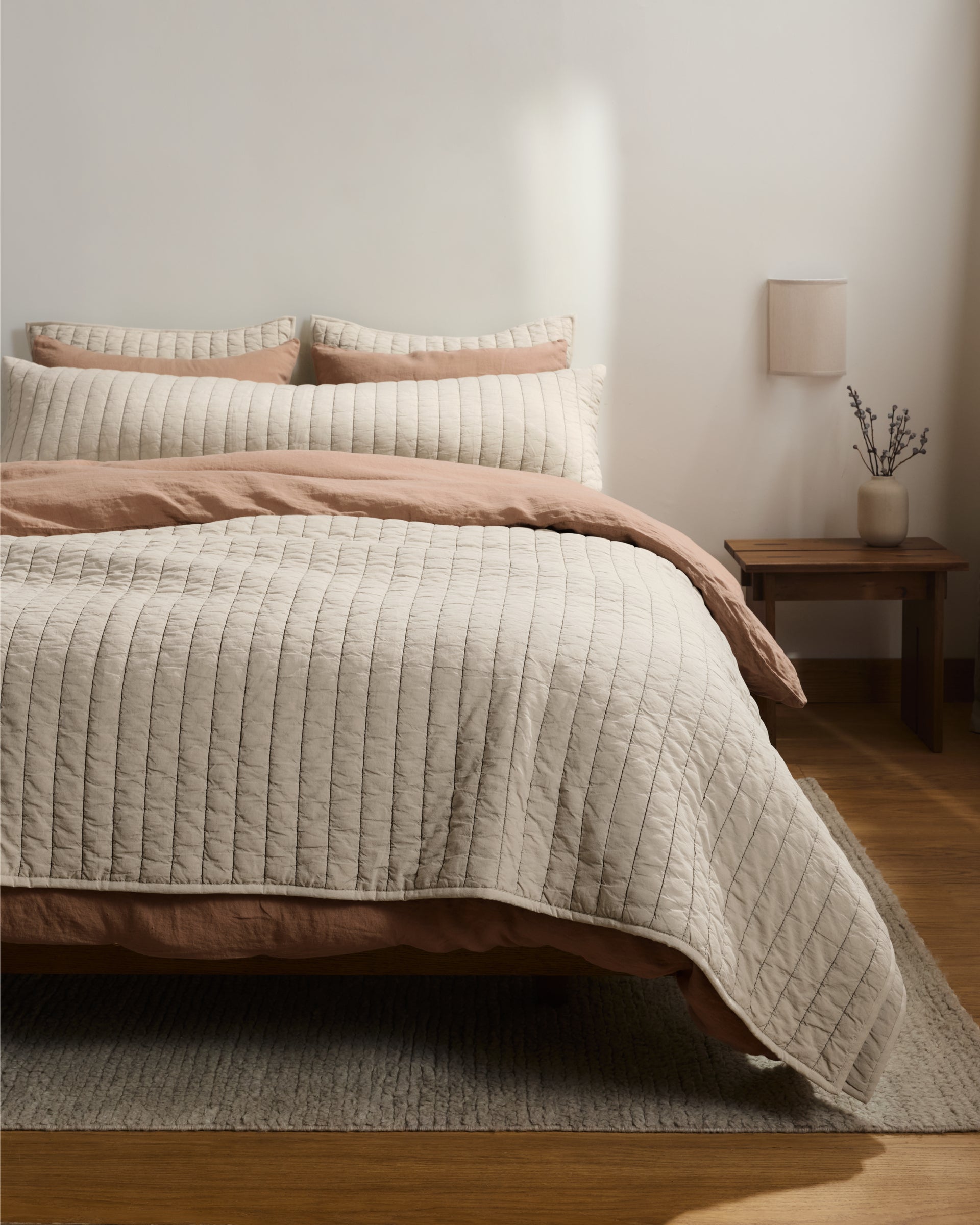 Garment Dyed Channel Body Pillow Cover (Bone)