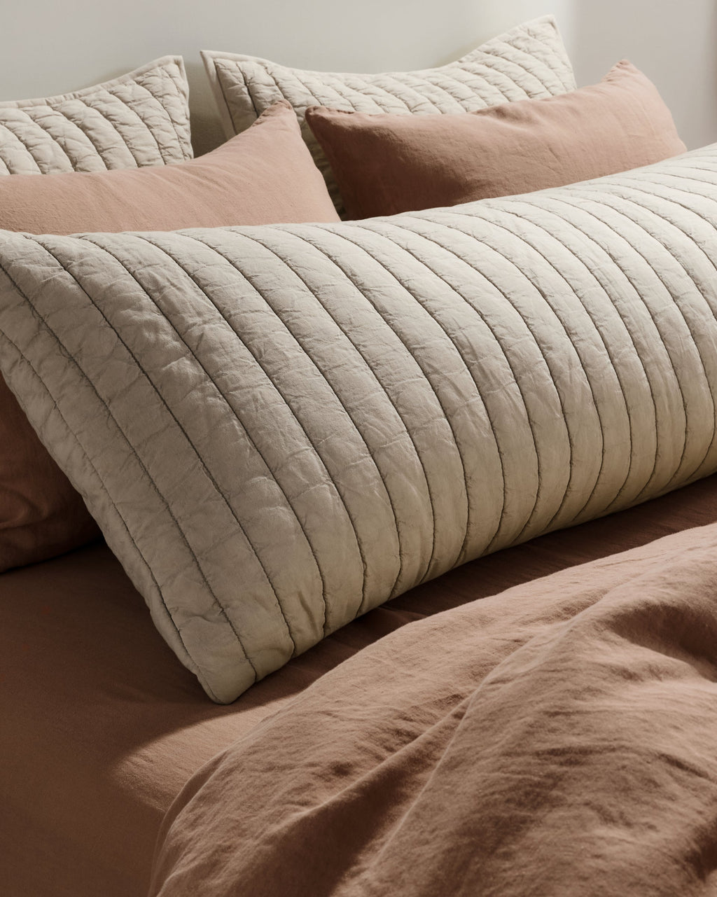 Garment Dyed Channel Body Pillow Cover (Bone)