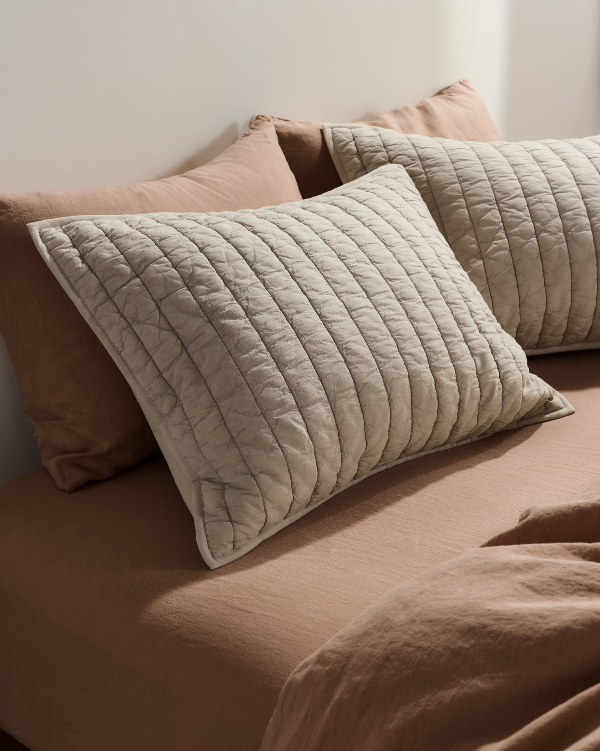 Garment Dyed Channel Sham Set (Bone)