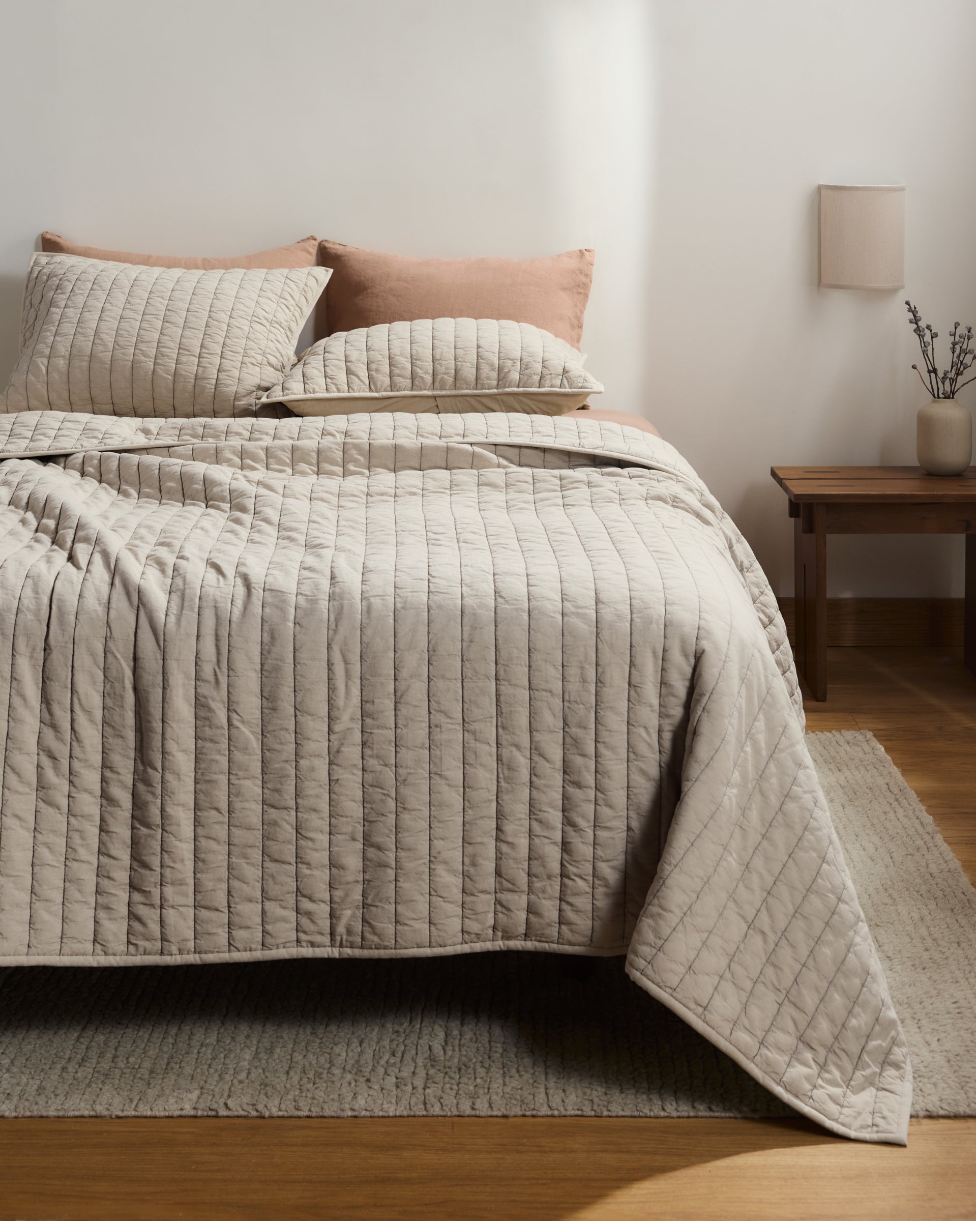 Garment Dyed Channel Sham Set (Bone)