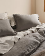 Linen Duvet Cover Set - Pebble K/CK