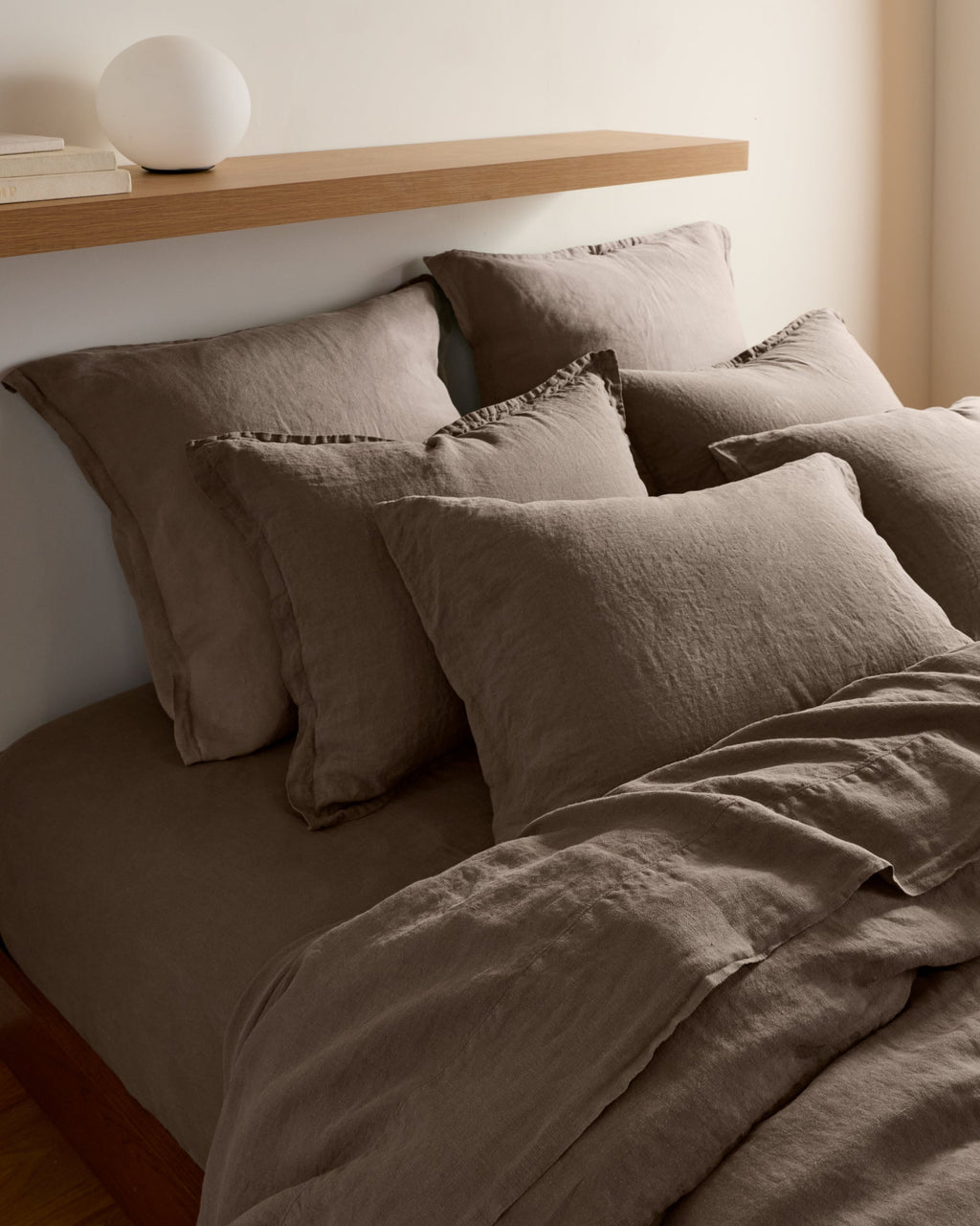 Linen Fitted Sheet (Warm Grey)