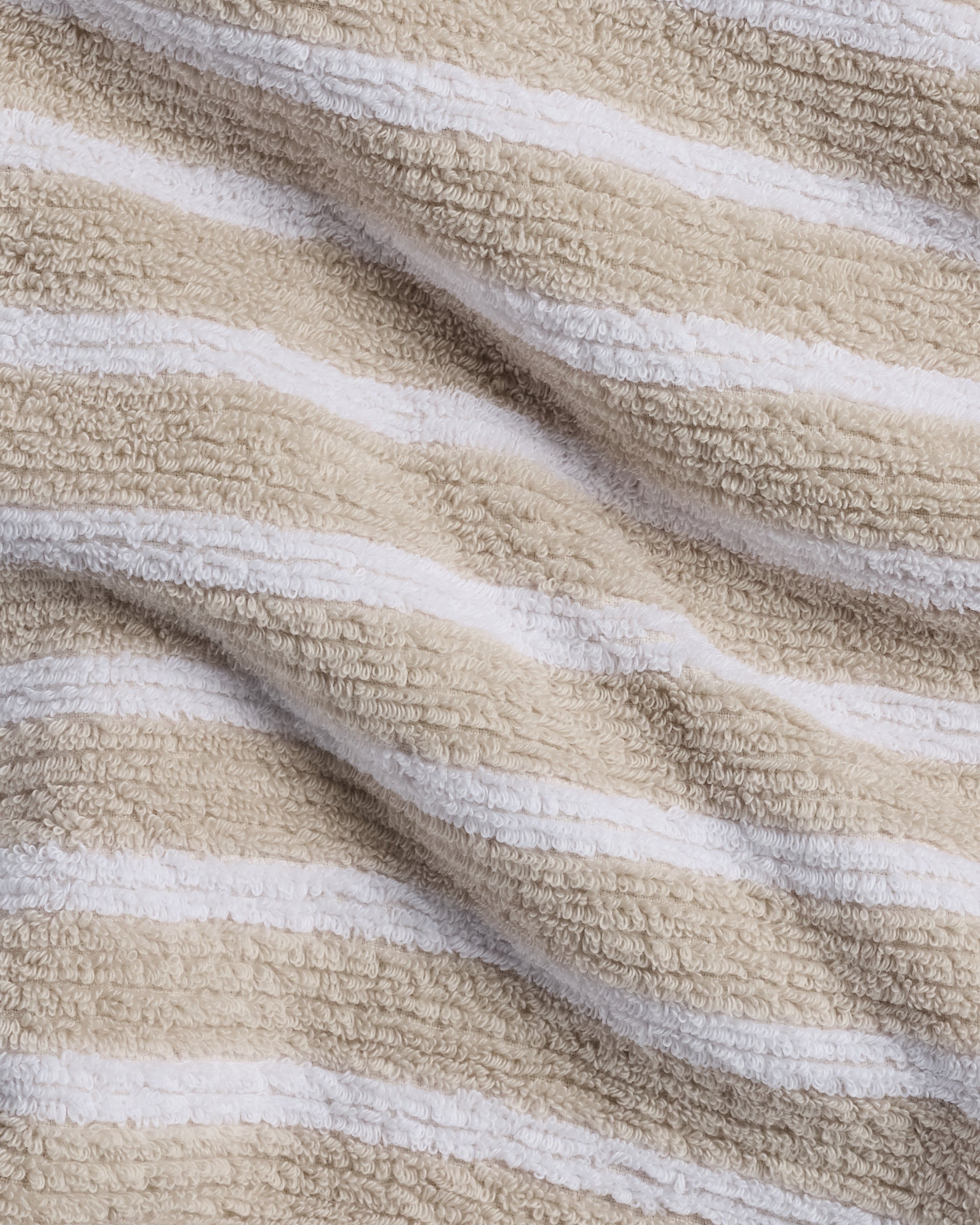 6+6 Organic Resort Stripe Bath Bundle - Bone with White