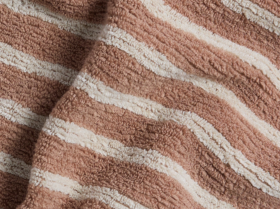 6+6 Organic Resort Stripe Bath Bundle -  Adobe with Butter