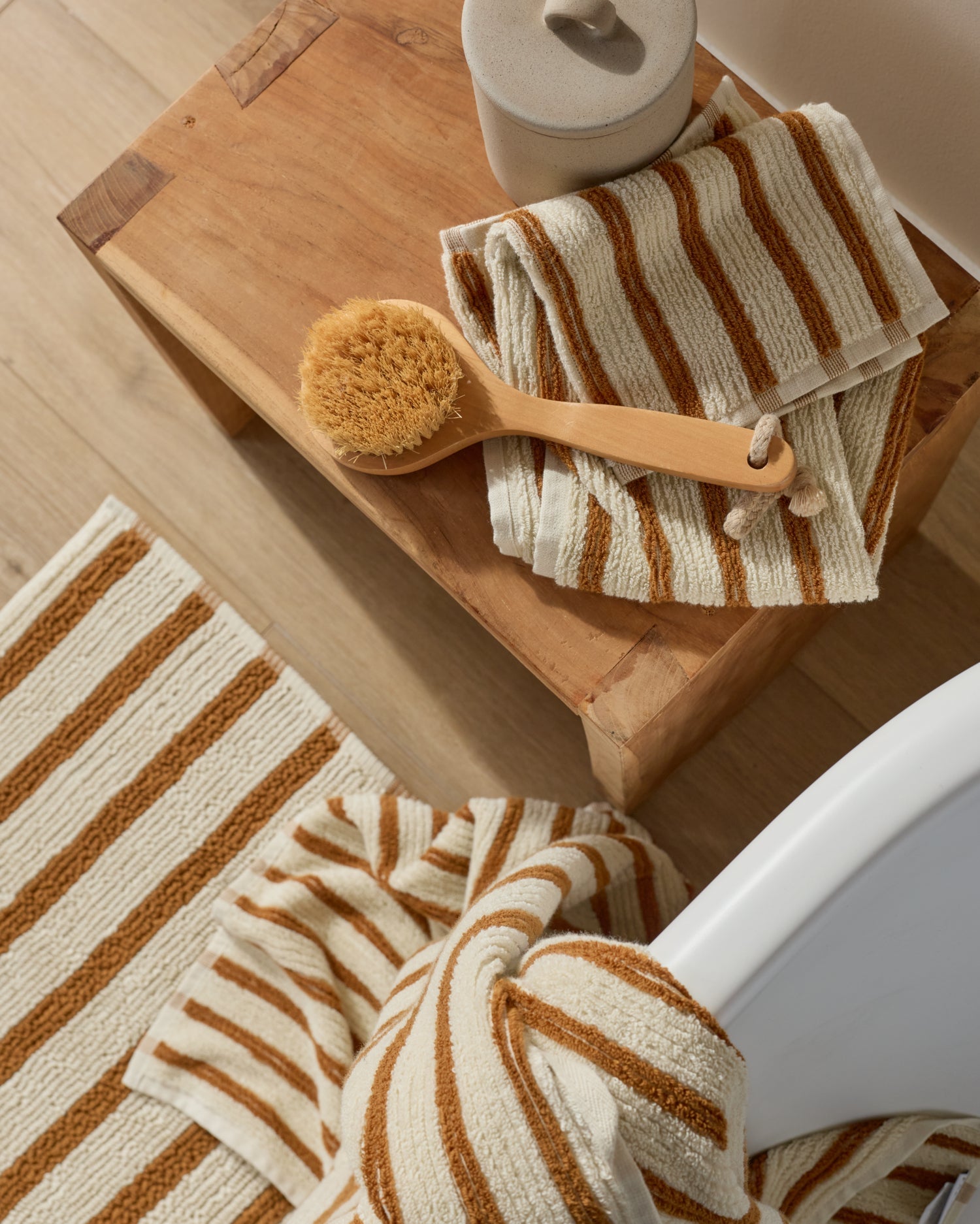 6+6 Organic Resort Stripe Bath Bundle - Butter with Honey