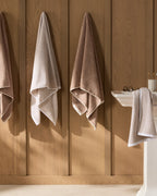 2+2 Pinstripe Bath Bundle - Bone and White