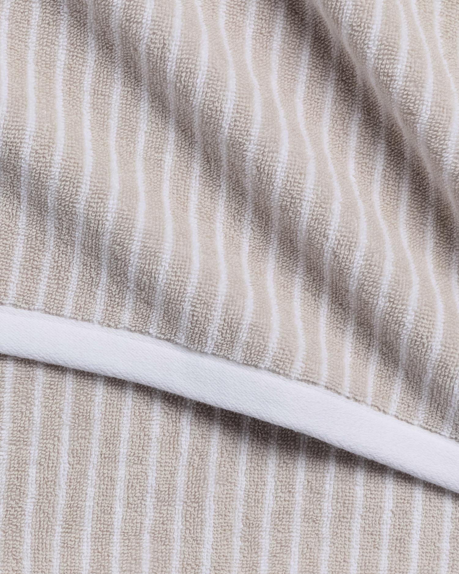 6+6 Pinstripe Bath Bundle - Bone and White