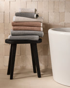 6+6 Pinstripe Bath Bundle - Adobe and Alabaster