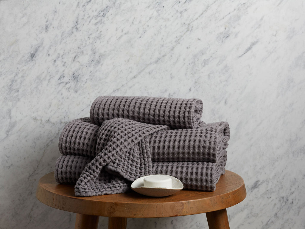 6+6 Waffle Bath Bundle - Charcoal