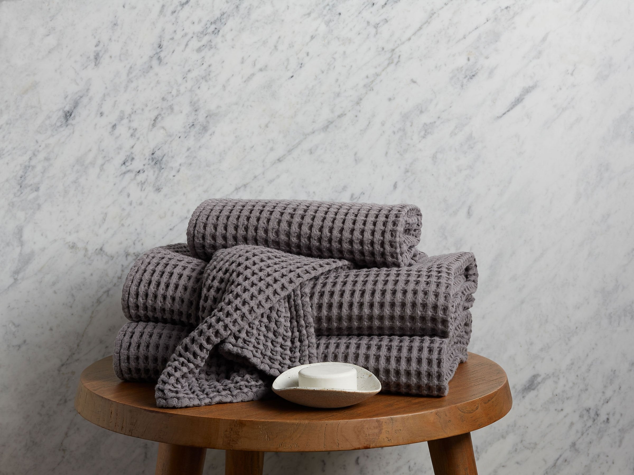 6+6 Waffle Bath Bundle - Charcoal
